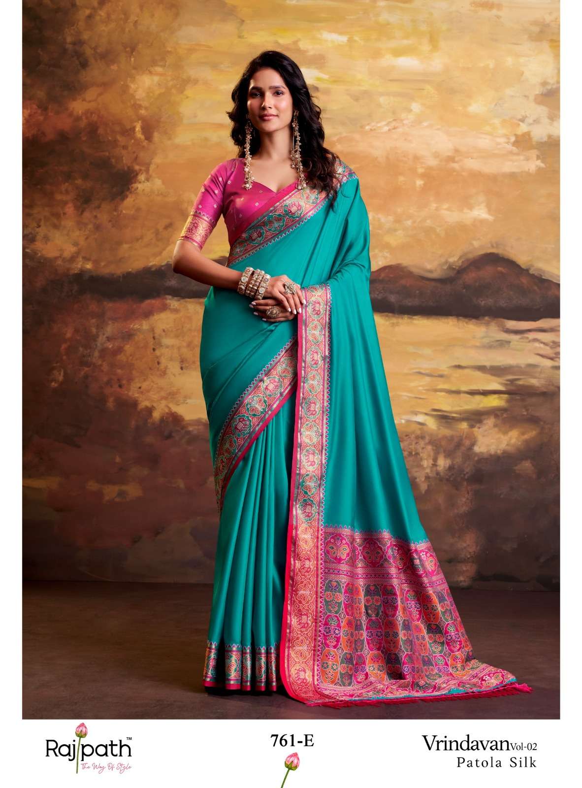 RAJPATH Vrindavan Vol-2 Patola Silk Printed Saree - Amrah Wholesale