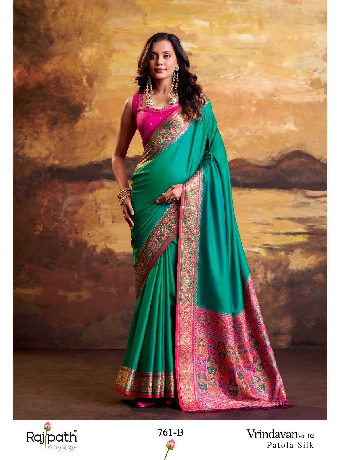 RAJPATH Vrindavan Vol-2 Patola Silk Printed Saree - Amrah Wholesale