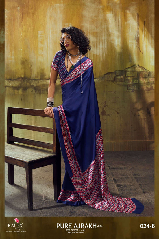 Rajtex Ajrakh Vol 24 Modal Satin Printed Saree