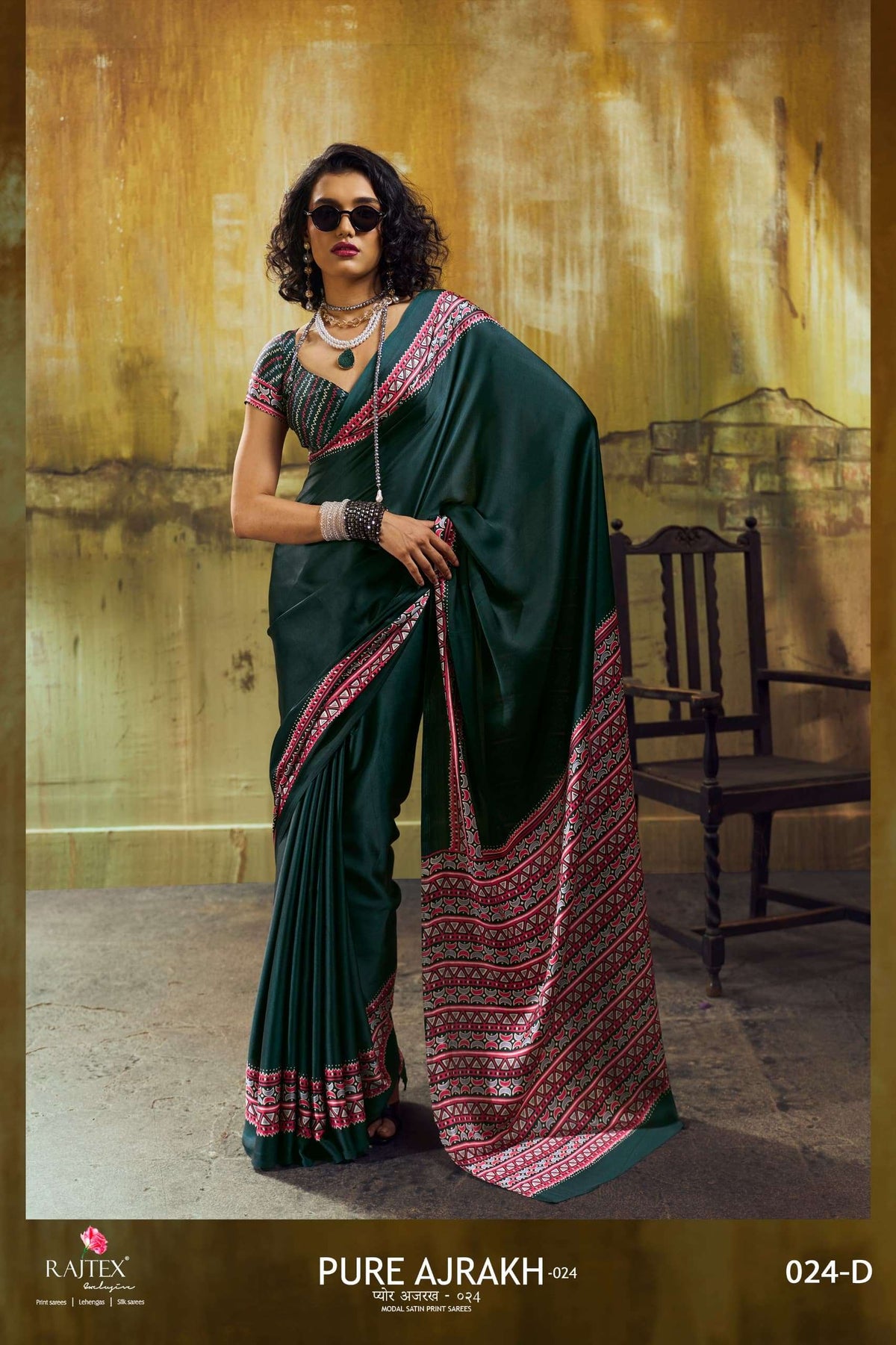 Rajtex Ajrakh Vol 24 Modal Satin Printed Saree