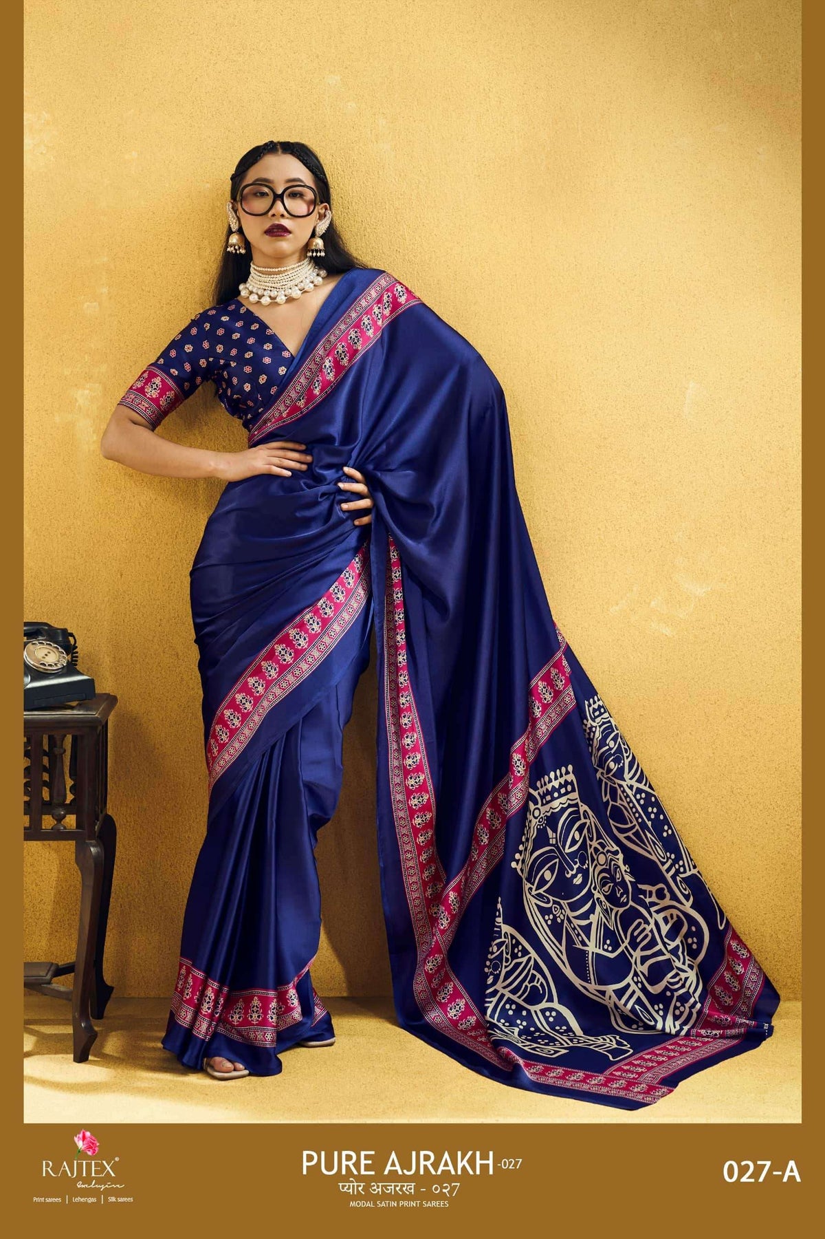 Rajtex Ajrakh Vol-27 Modal Satin Saree