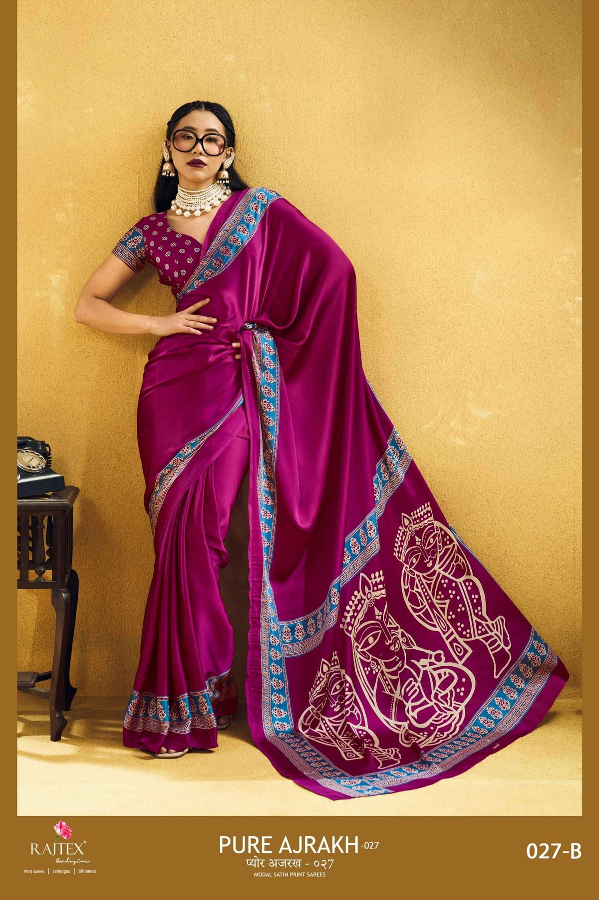 Rajtex Ajrakh Vol-27 Modal Satin Saree