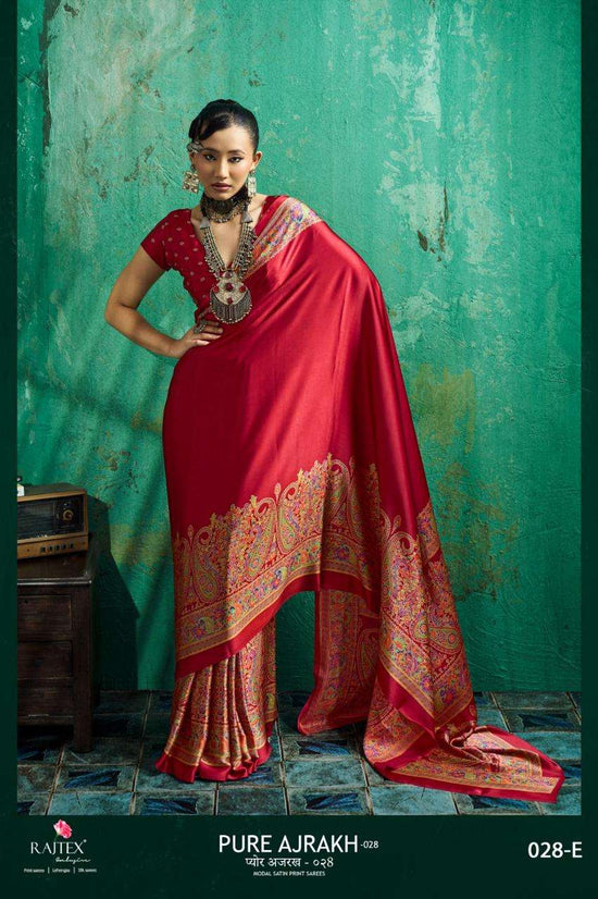 Rajtex Ajrakh Vol-28 Modal Satin Ajrakh Printed Daily Wear Saree