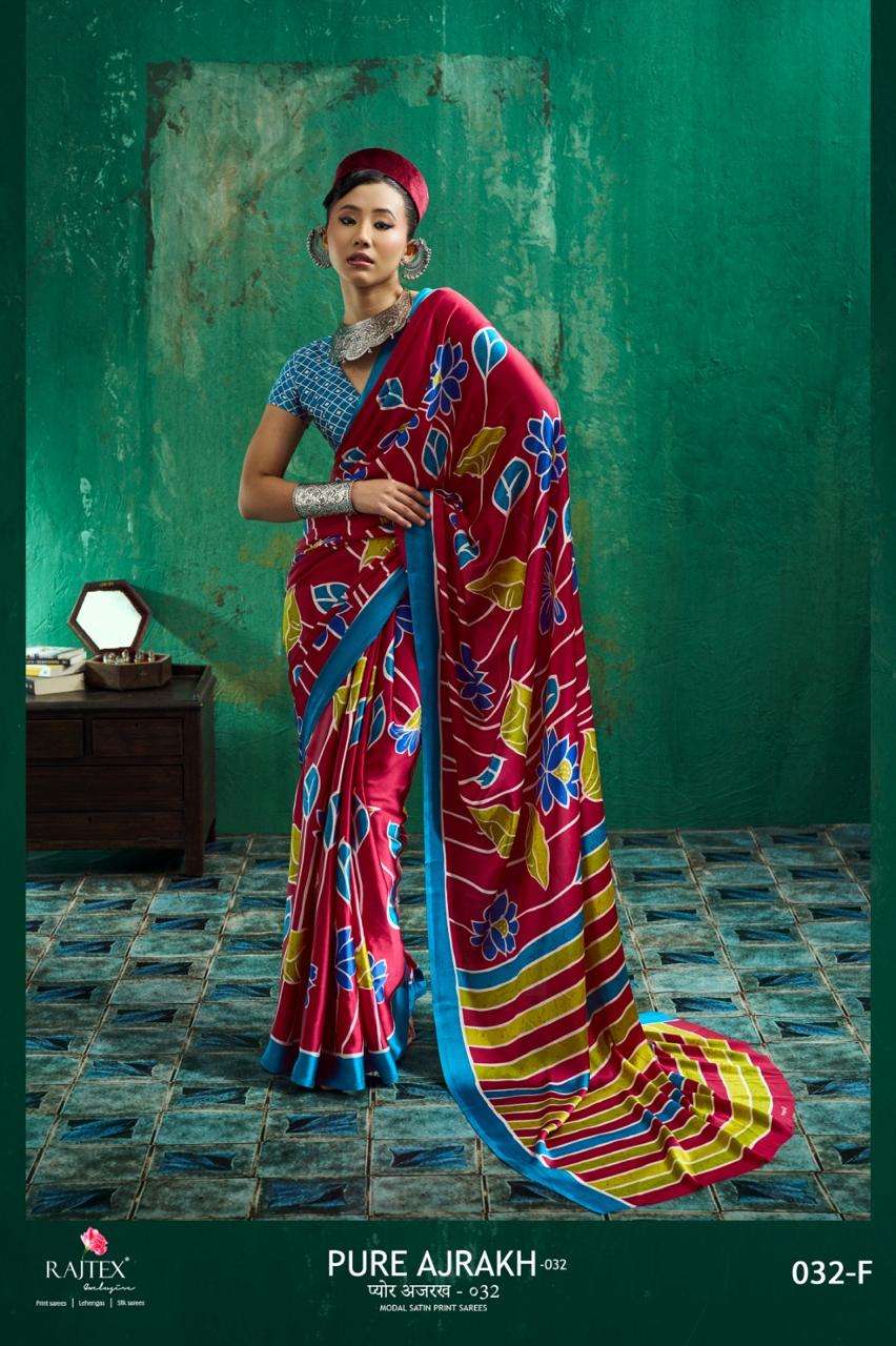 RAJTEX AJRAKH VOL-32 Modal Satin Ajrakh Printed Saree