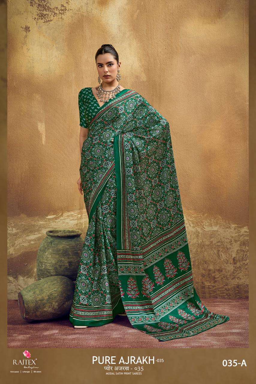 Rajtex Ajrakh Vol-35 Modal Satin Printed Saree Set