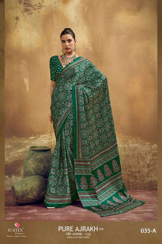 Rajtex Ajrakh Vol-35 Modal Satin Printed Saree Set