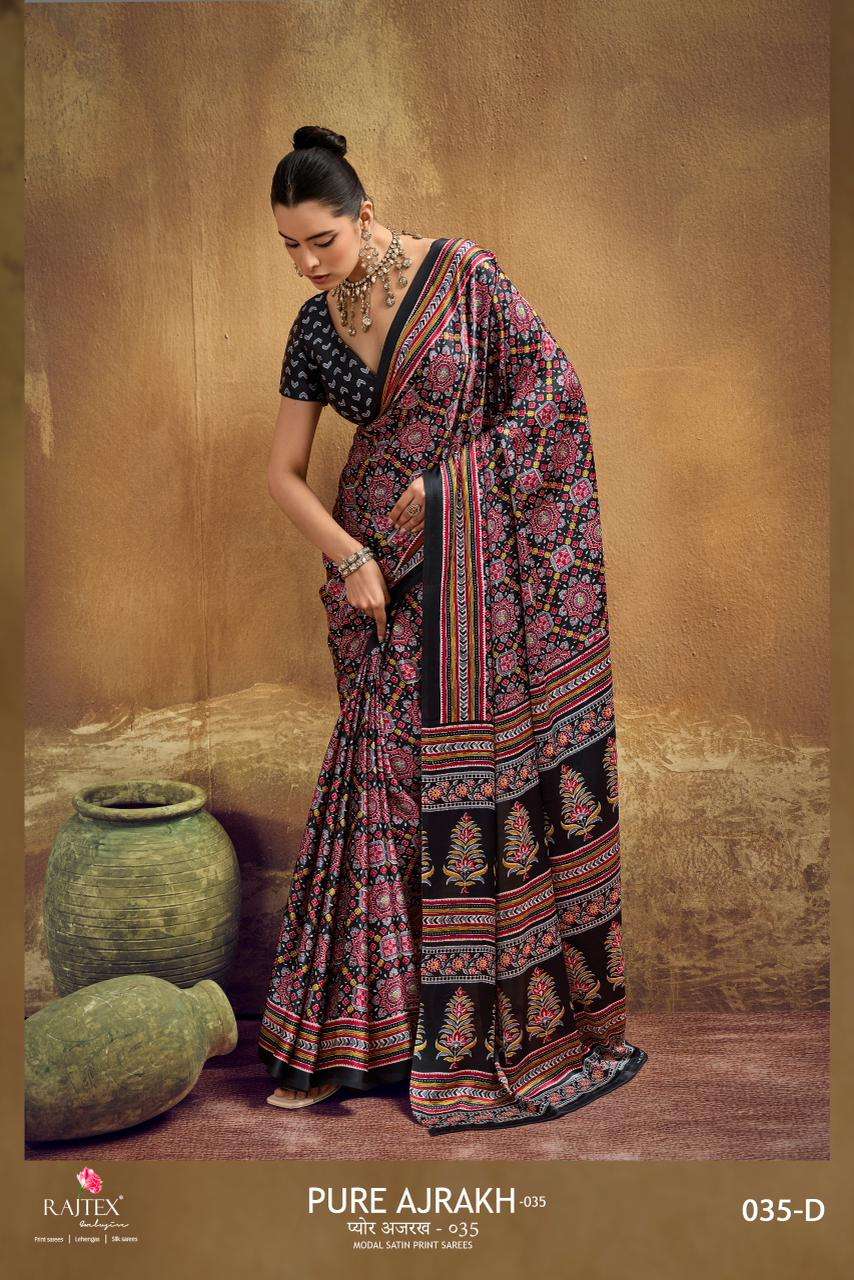 Rajtex Ajrakh Vol-35 Modal Satin Printed Saree Set