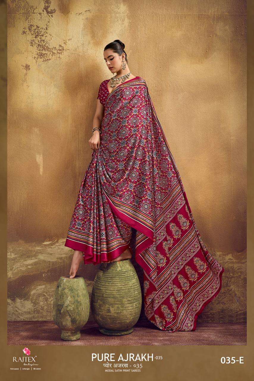 Rajtex Ajrakh Vol-35 Modal Satin Printed Saree Set