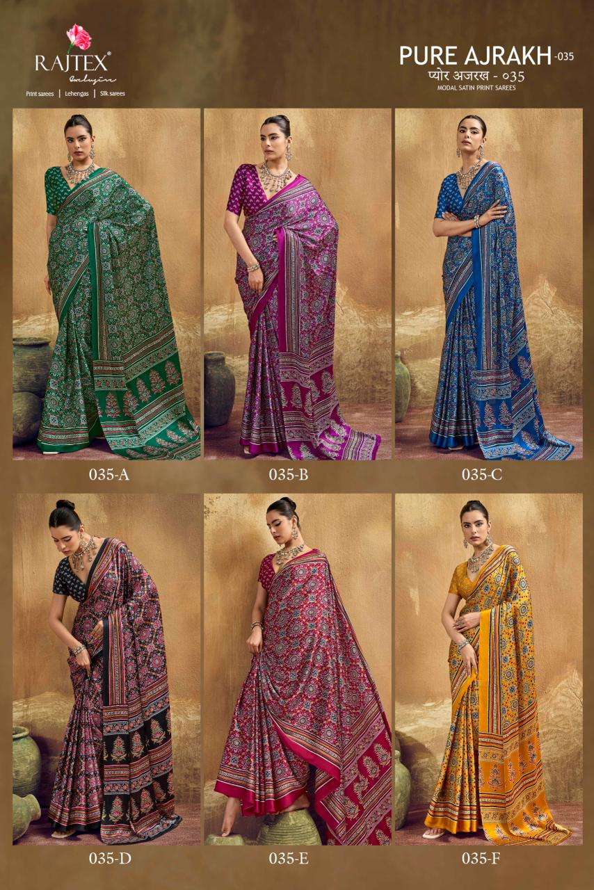 Rajtex Ajrakh Vol-35 Modal Satin Printed Saree Set