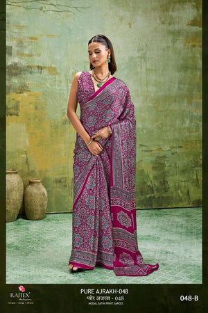 Rajtex Ajrakh Vol-48 Modal Satin Saree