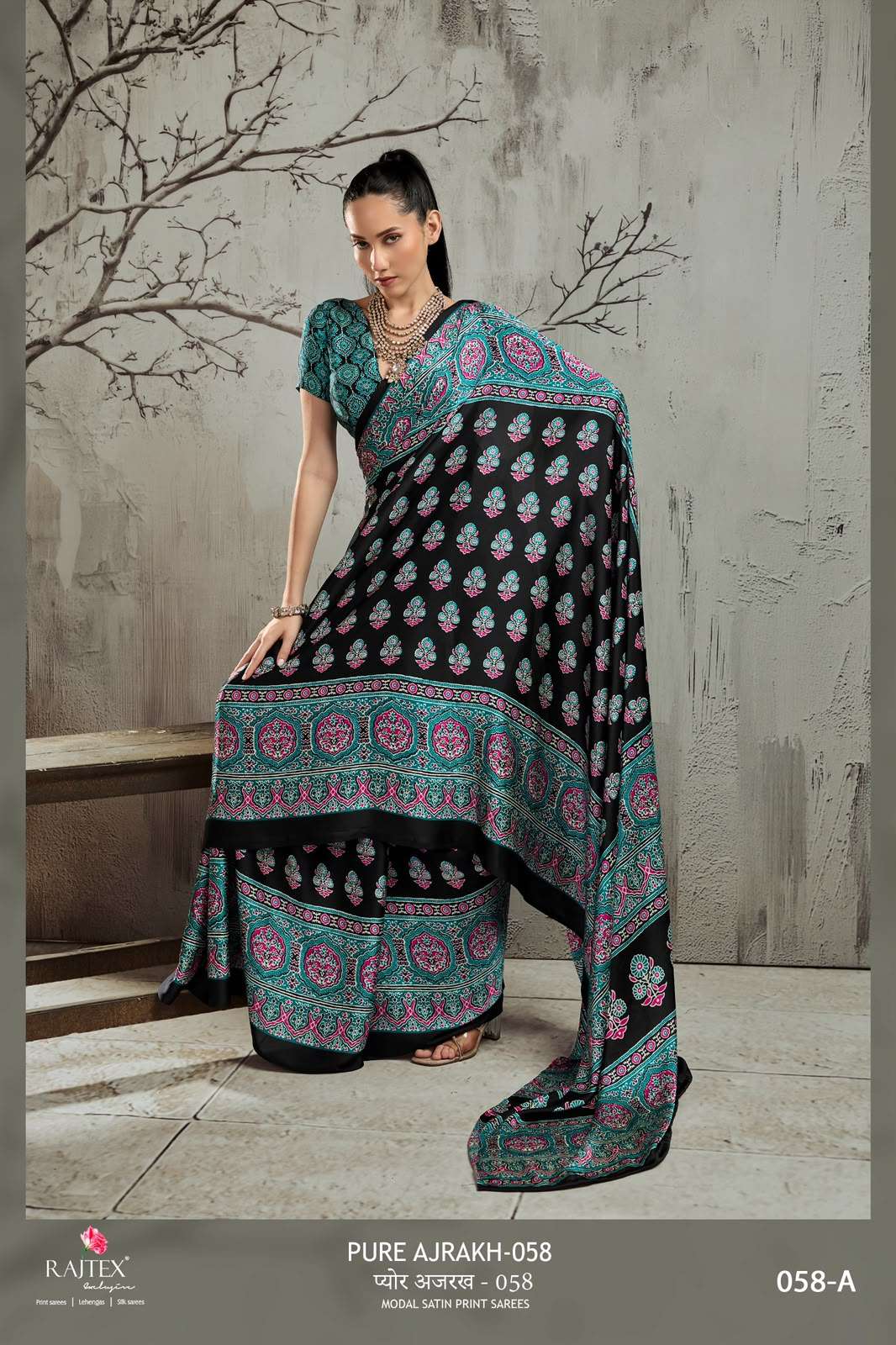 Rajtex Ajrakh Vol-58 Modal Satin Ajrakh Printed Saree
