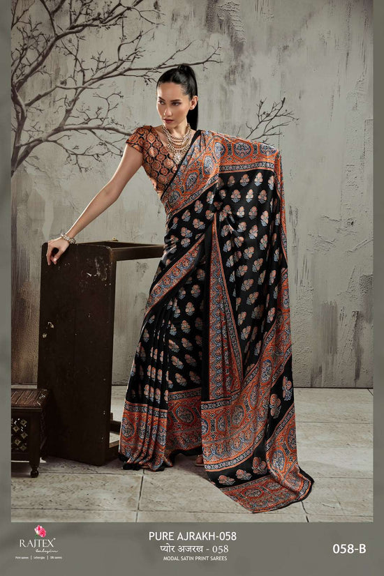 Rajtex Ajrakh Vol-58 Modal Satin Ajrakh Printed Saree