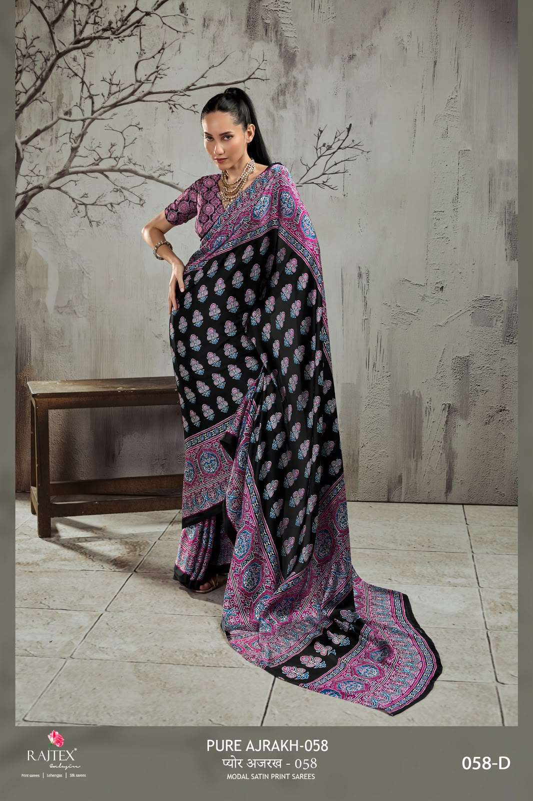 Rajtex Ajrakh Vol-58 Modal Satin Ajrakh Printed Saree