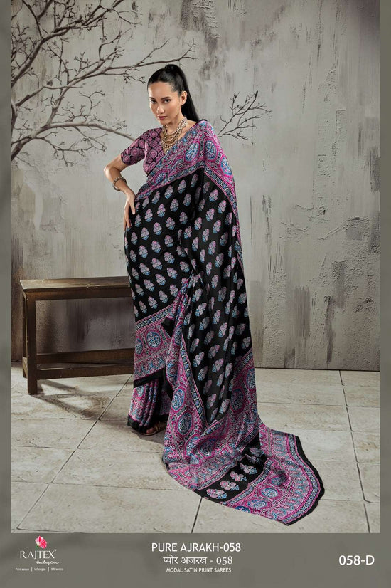 Rajtex Ajrakh Vol-58 Modal Satin Ajrakh Printed Saree