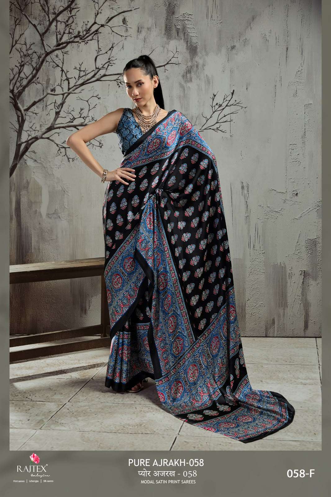 Rajtex Ajrakh Vol-58 Modal Satin Ajrakh Printed Saree