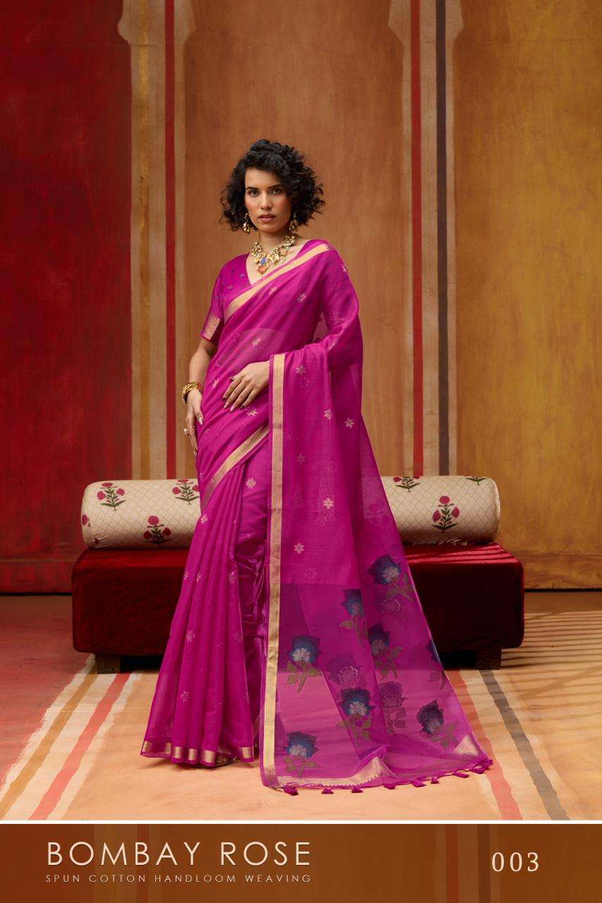 Rajtex Bombay Rose Pure Cotton Running Work Saree Collection