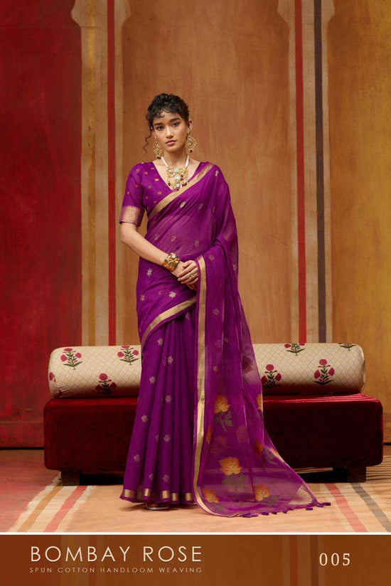 Rajtex Bombay Rose Pure Cotton Running Work Saree Collection