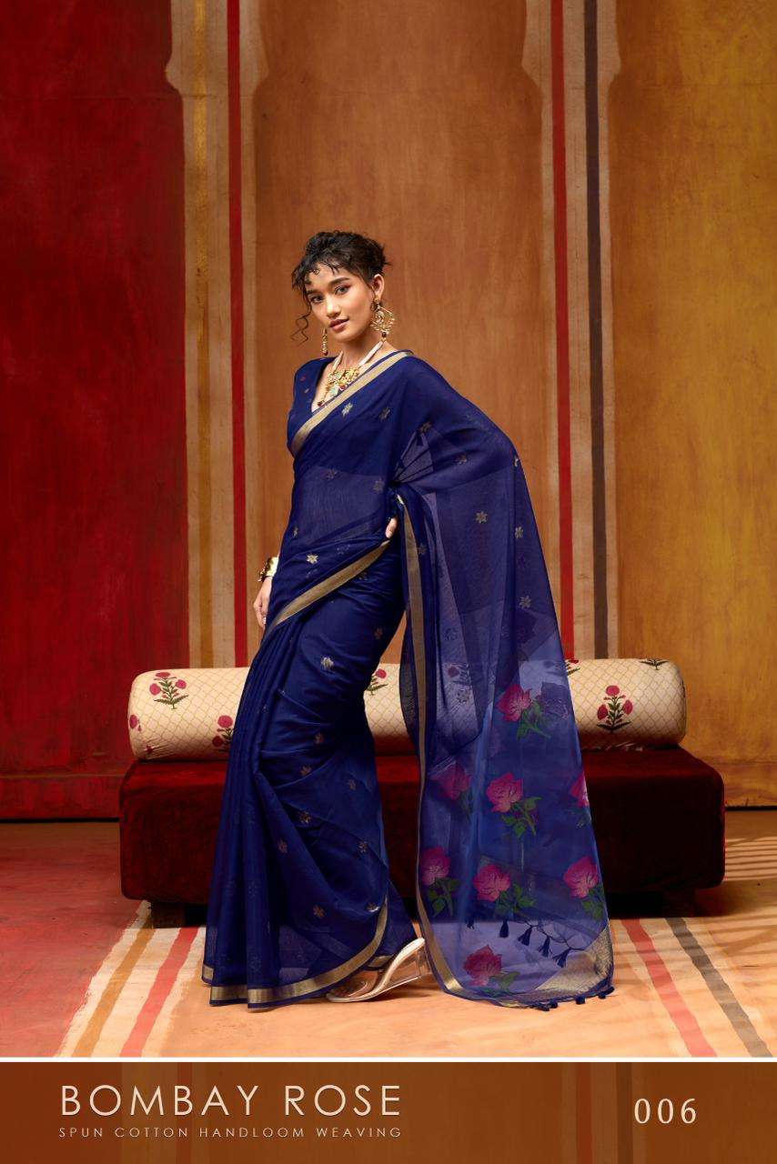 Rajtex Bombay Rose Pure Cotton Running Work Saree Collection