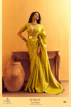 Rajtex Gurbani Tussar Silk Festive Wear Printed Saree