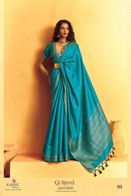 Rajtex Gurbani Tussar Silk Festive Wear Printed Saree