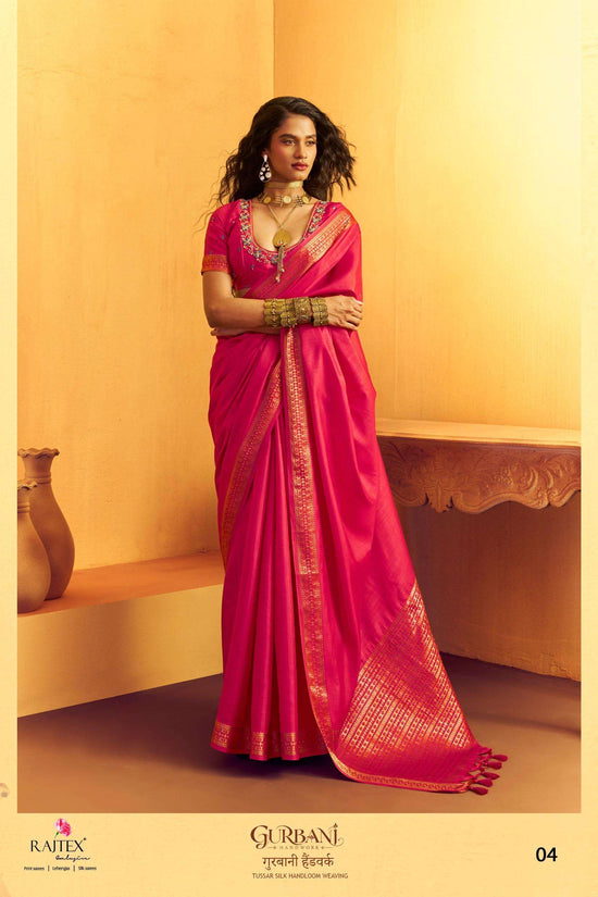 Rajtex Gurbani Tussar Silk Festive Wear Printed Saree