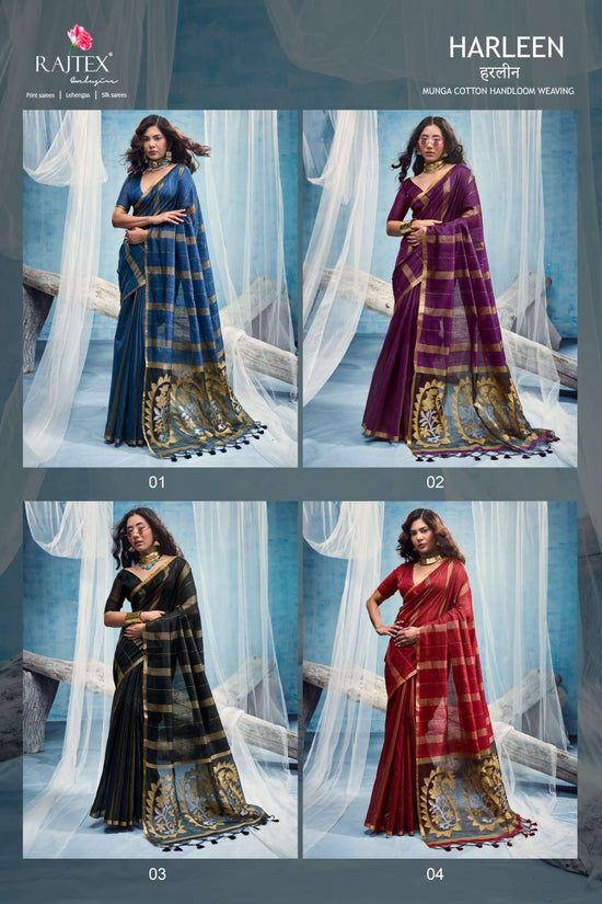 Rajtex Harleen Munga Cotton Printed Sarees