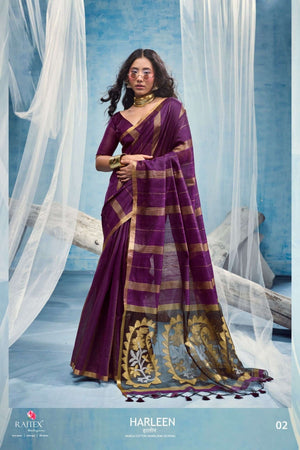 Rajtex Harleen Munga Cotton Printed Sarees - Amrah Wholesale