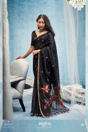 Rajtex Indriya Munga Cotton Handloom Printed Saree