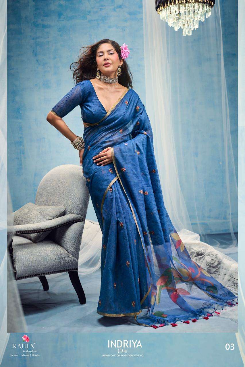 Rajtex Indriya Munga Cotton Handloom Printed Saree