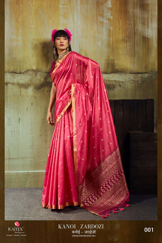 Rajtex Kanoi Zardosi Tussar Silk Saree