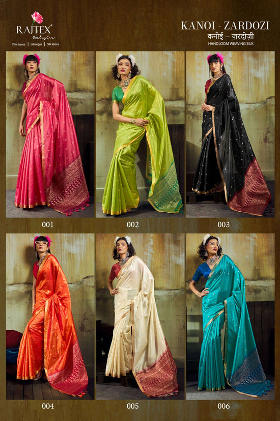 Rajtex Kanoi Zardosi Tussar Silk Saree
