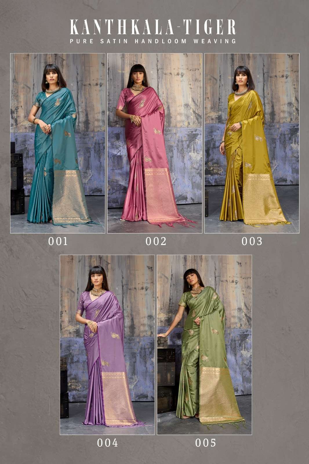 Rajtex Kanthkala Tiger Satin Handloom Printed Saree