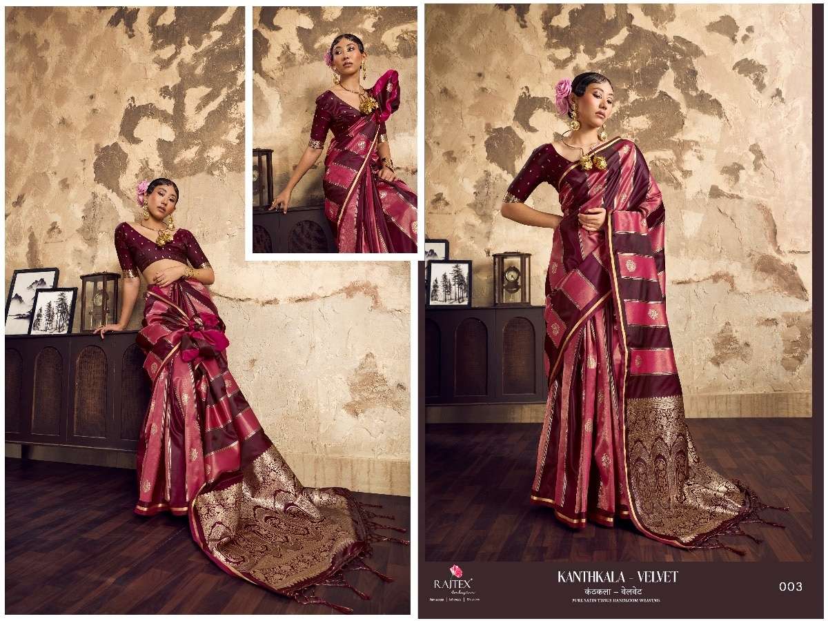RAJTEX KANTHKALA VELVET Satin Printed Saree