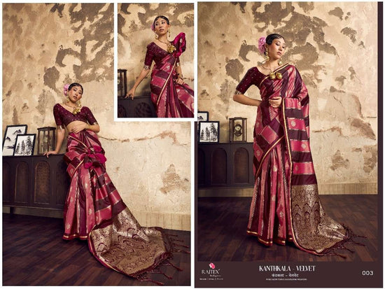 RAJTEX KANTHKALA VELVET Satin Printed Saree