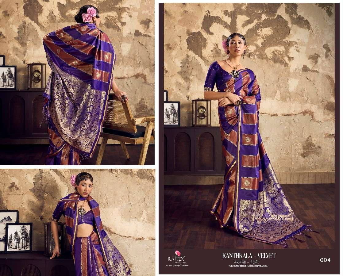 RAJTEX KANTHKALA VELVET Satin Printed Saree