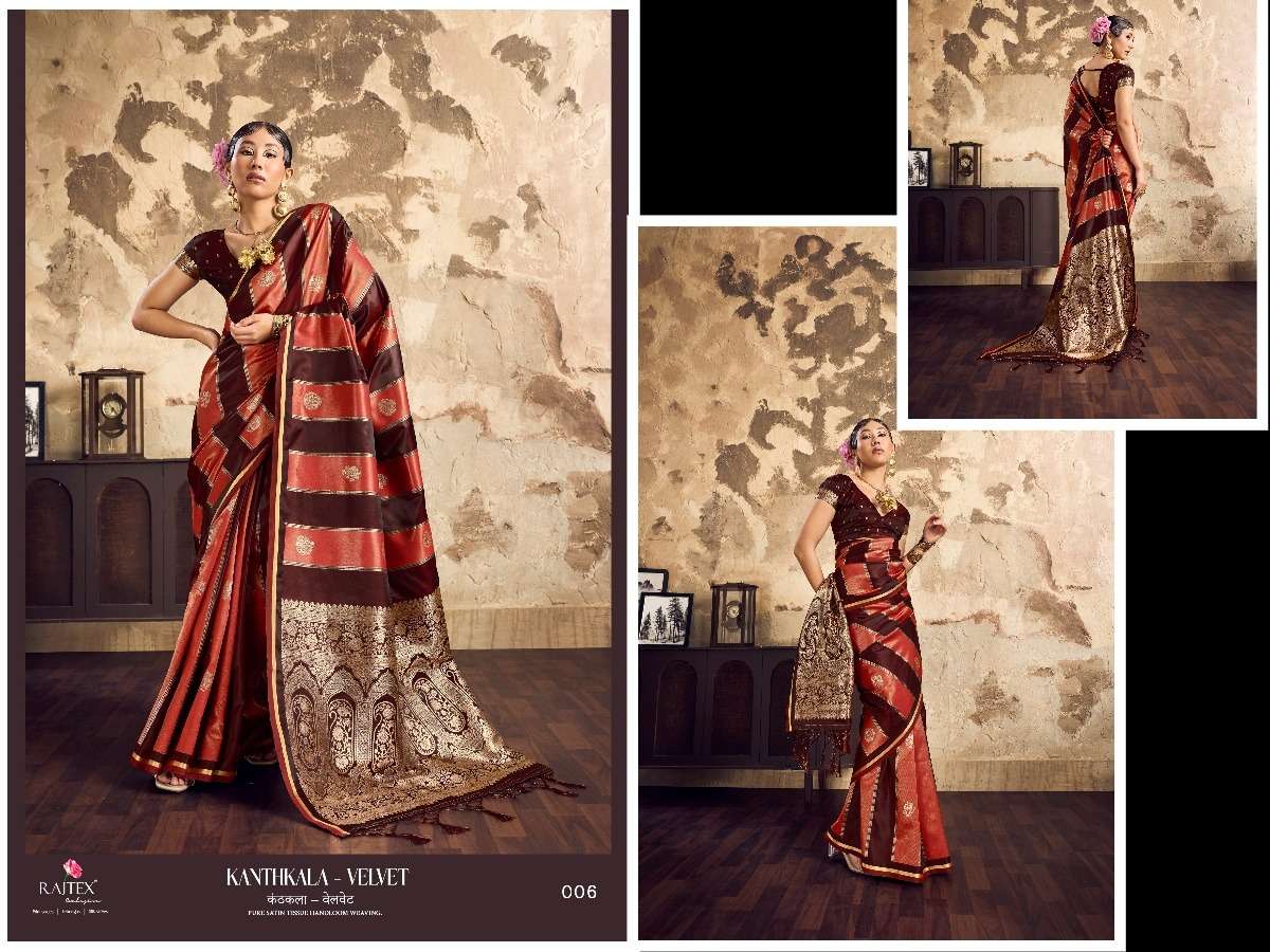 RAJTEX KANTHKALA VELVET Satin Printed Saree