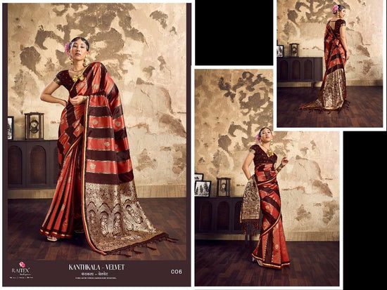 RAJTEX KANTHKALA VELVET Satin Printed Saree