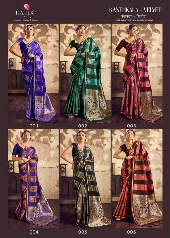 RAJTEX KANTHKALA VELVET Satin Printed Saree