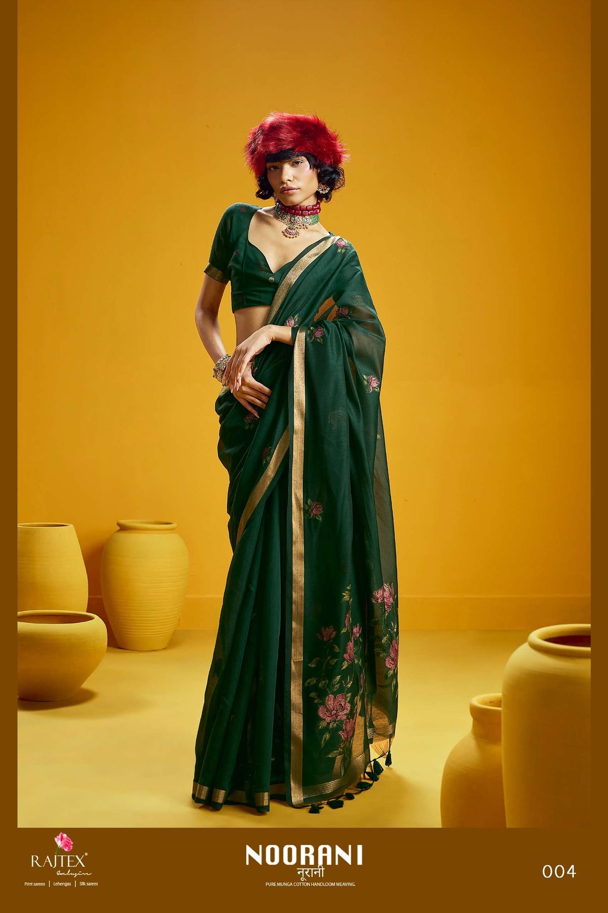 Rajtex Noorani Munga Handloom Weaving Saree