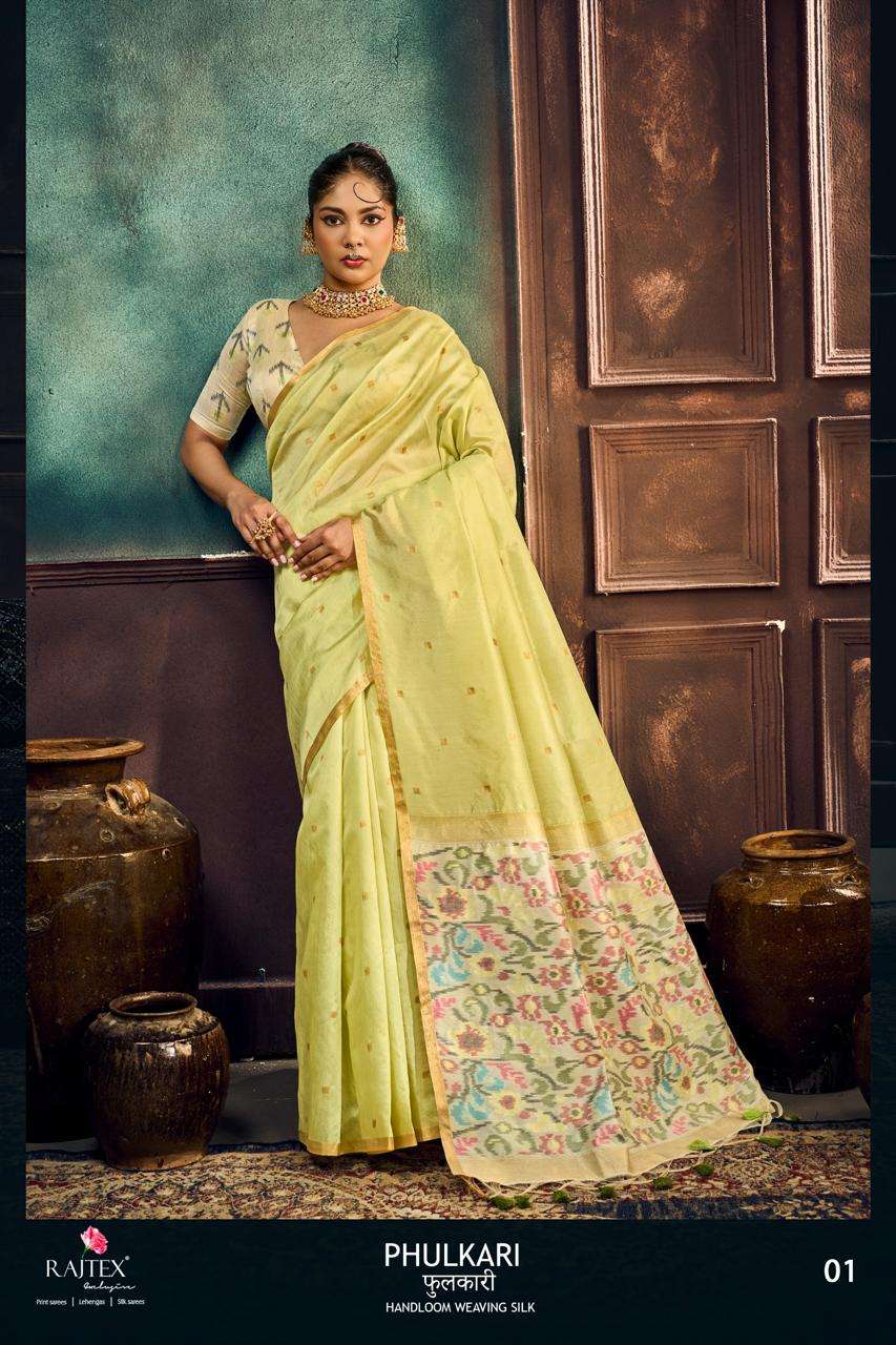 Rajtex Phulkari Handloom Weaving Silk Printed Saree