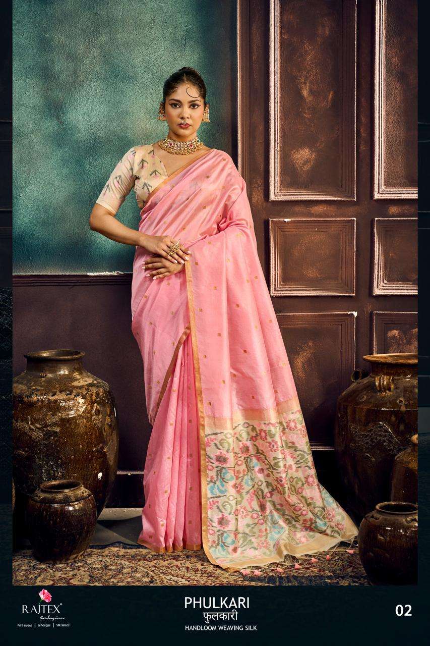 Rajtex Phulkari Handloom Weaving Silk Printed Saree