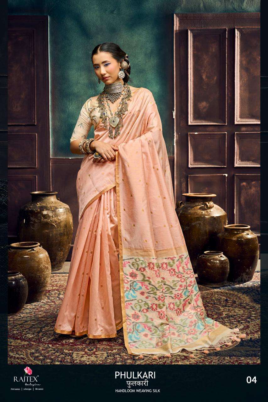 Rajtex Phulkari Handloom Weaving Silk Printed Saree