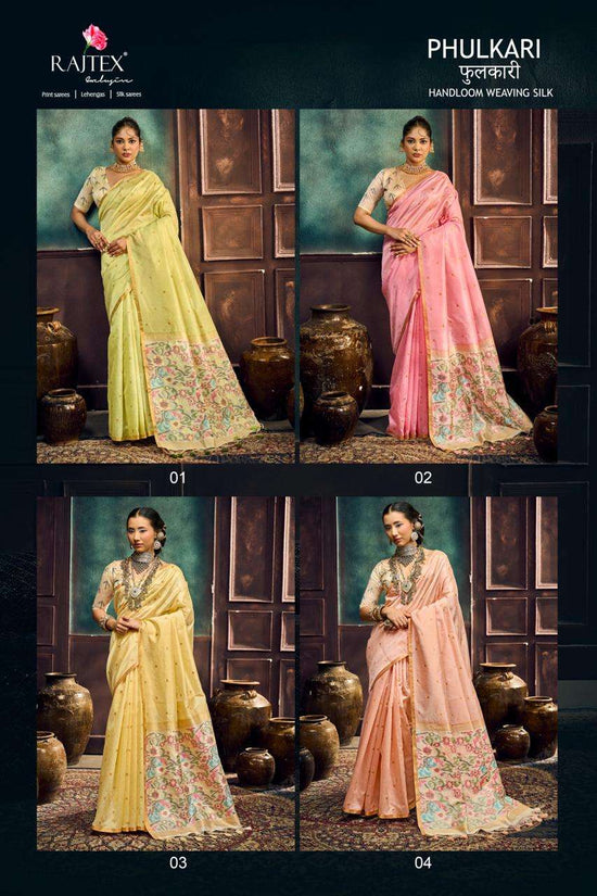 Rajtex Phulkari Handloom Weaving Silk Printed Saree