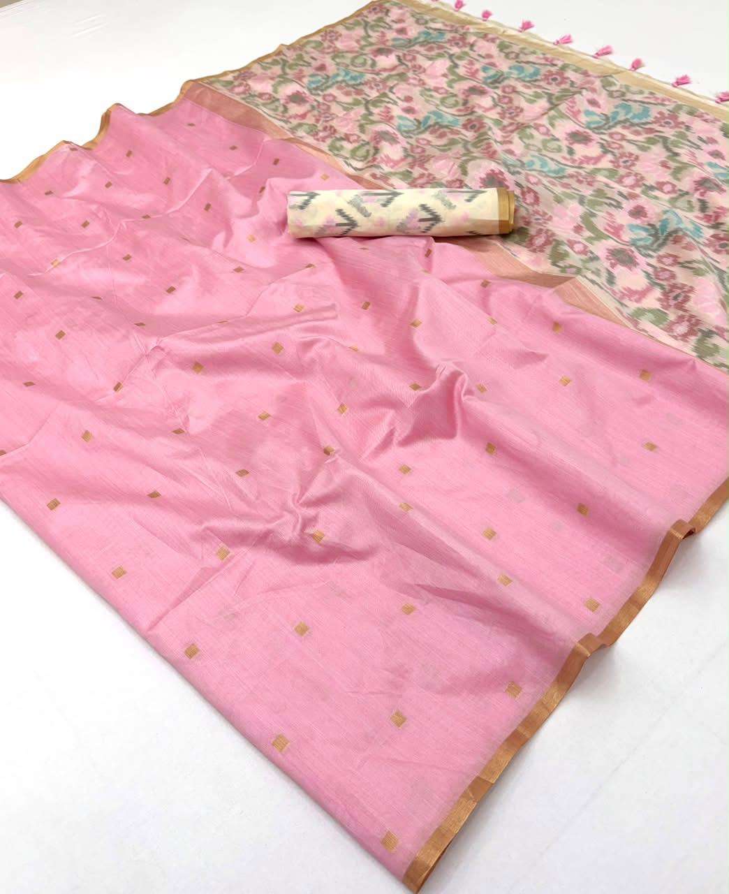 Rajtex Phulkari Handloom Weaving Silk Printed Saree