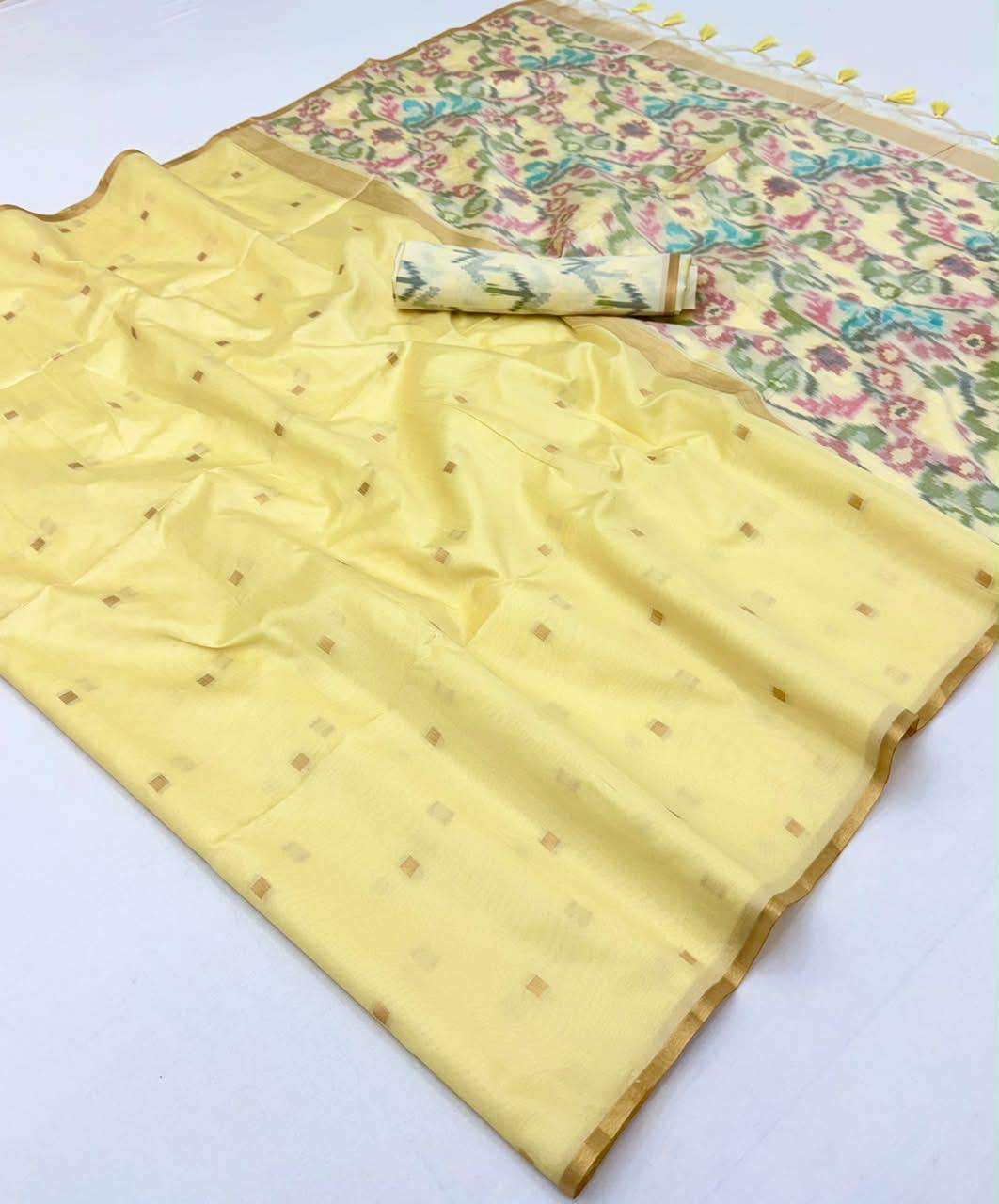 Rajtex Phulkari Handloom Weaving Silk Printed Saree