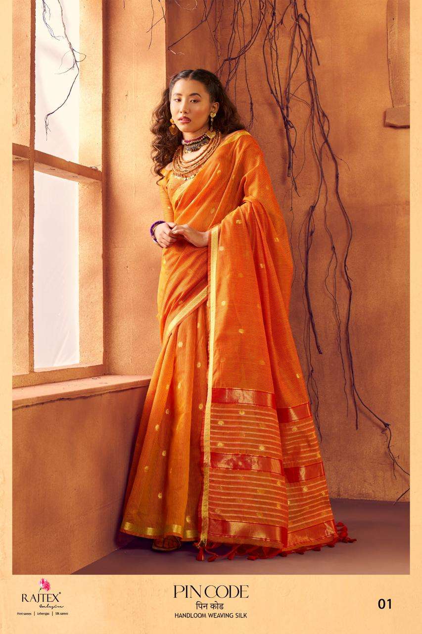 RAJTEX PINCODE Handloom Weaving Silk Printed Saree