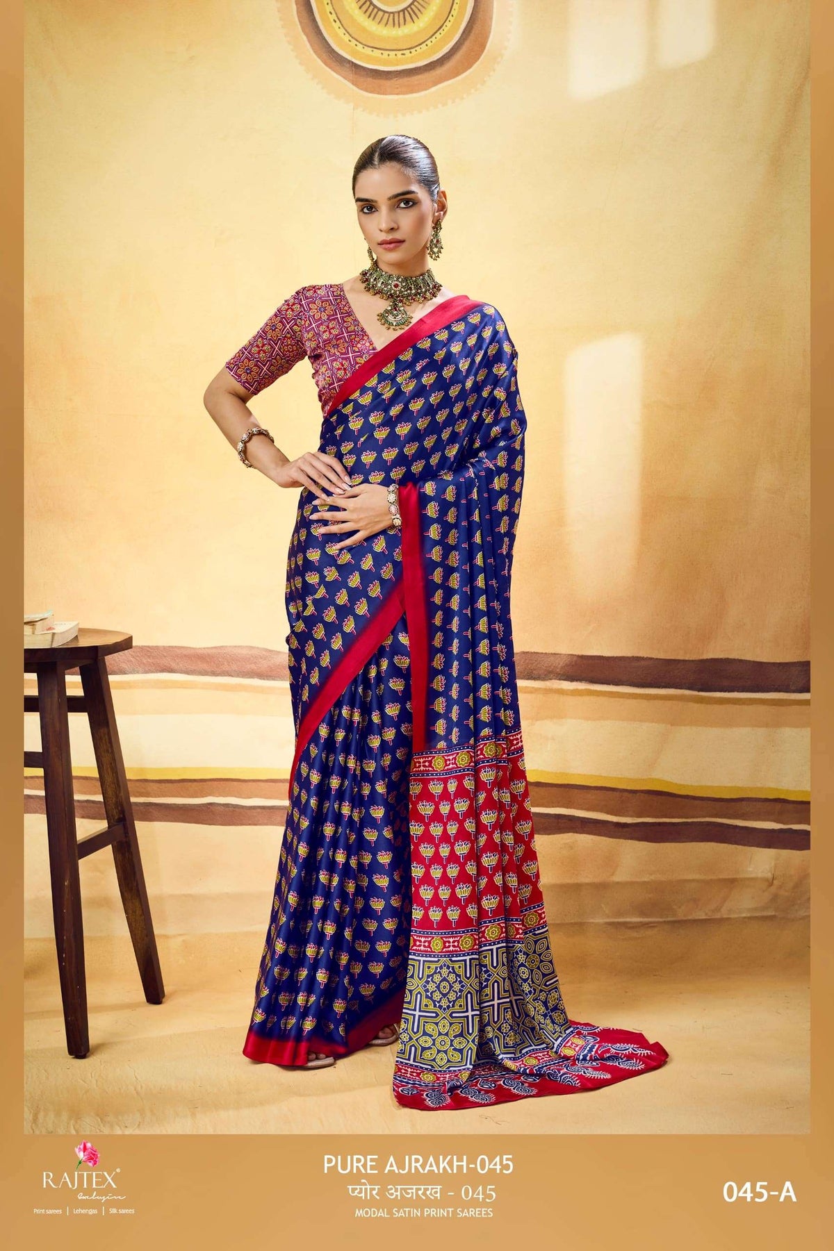 RAJTEX PURE AJRAKH VOL-45 Modal Satin Printed Saree
