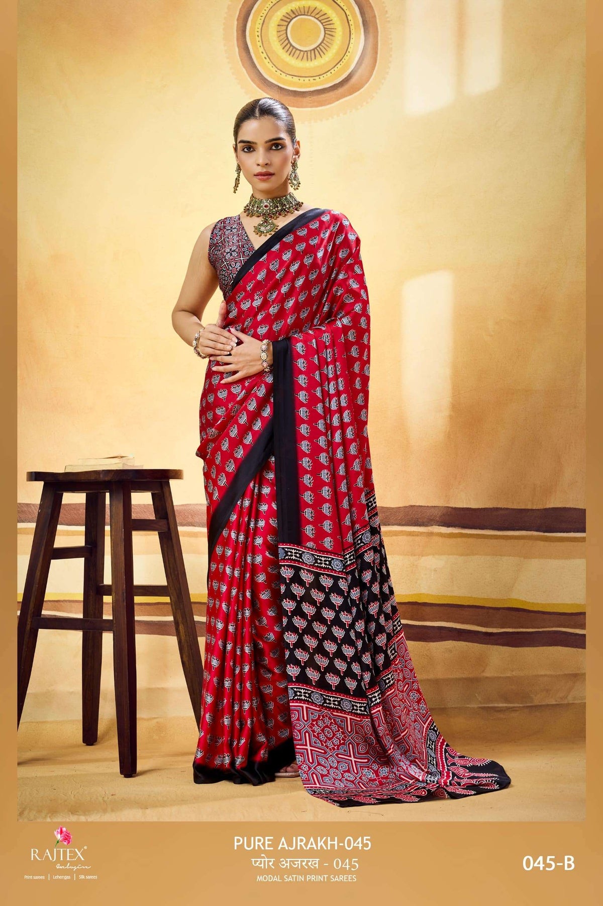 RAJTEX PURE AJRAKH VOL-45 Modal Satin Printed Saree