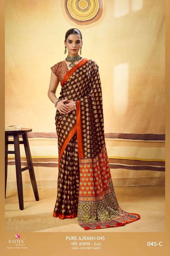 RAJTEX PURE AJRAKH VOL-45 Modal Satin Printed Saree