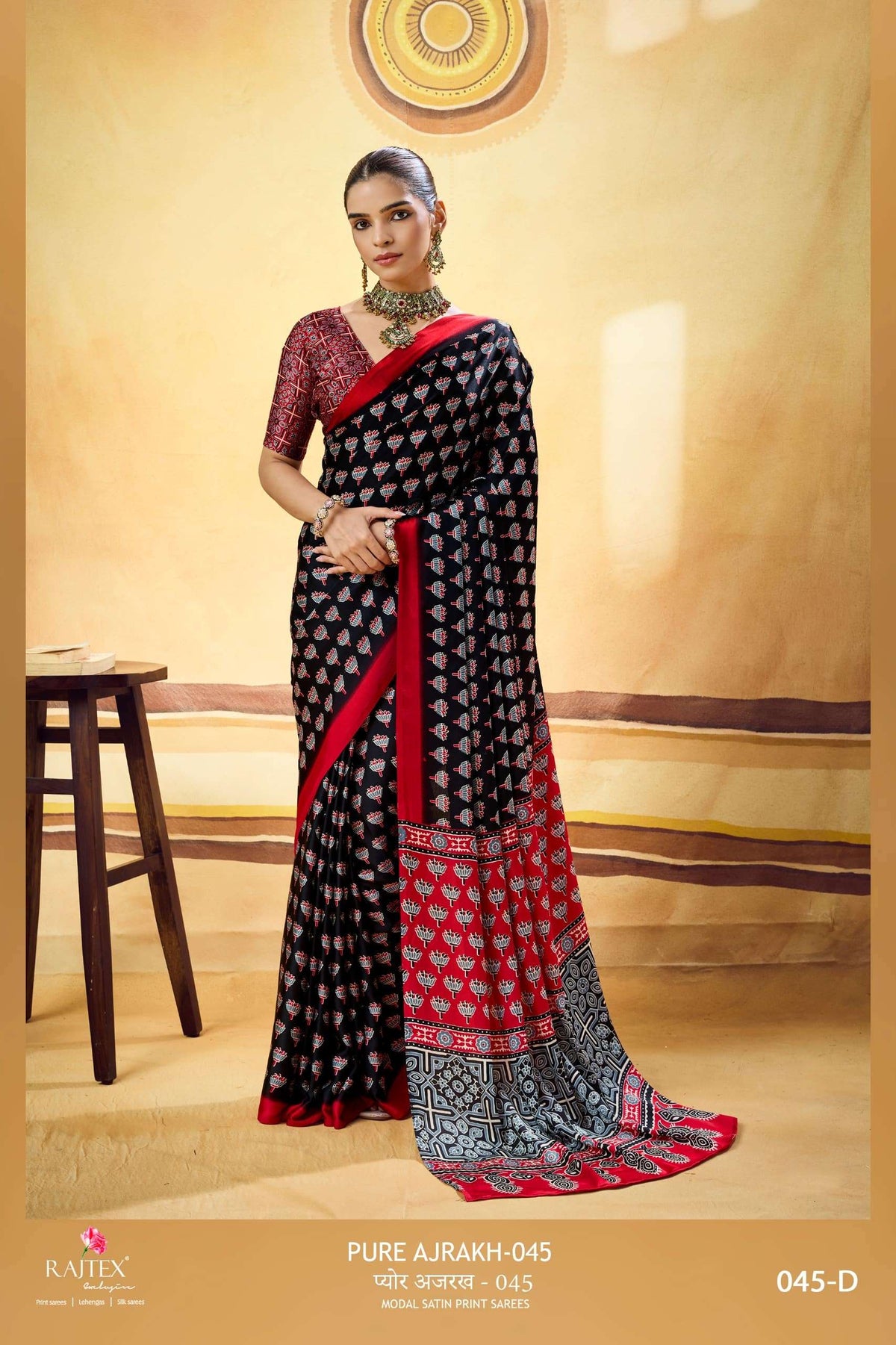 RAJTEX PURE AJRAKH VOL-45 Modal Satin Printed Saree